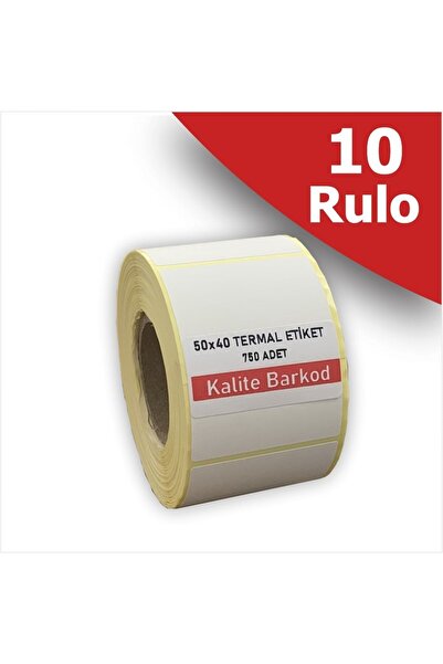 Kalite Barkod 50x40 Termalno etiketa | 10 rola barkod etiketa