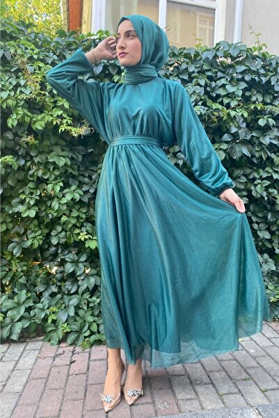 deywearst Simli Elbise Kuşaklı Tesettür