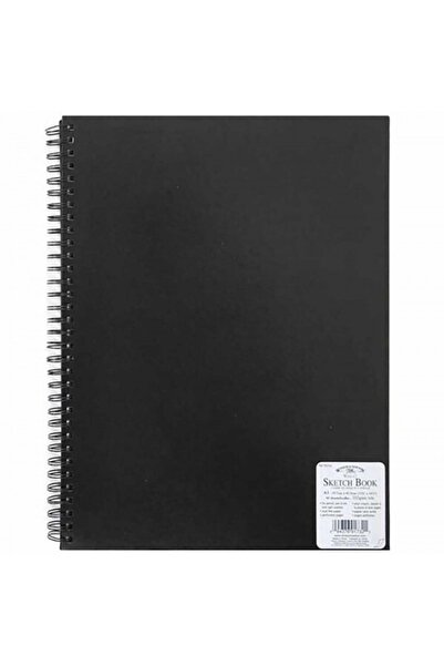 Winsor Newton وينسور آند نيوتن: كتاب رسم حلزوني أسود بغطاء صلب: 110 جرام (80 ورقة): A3