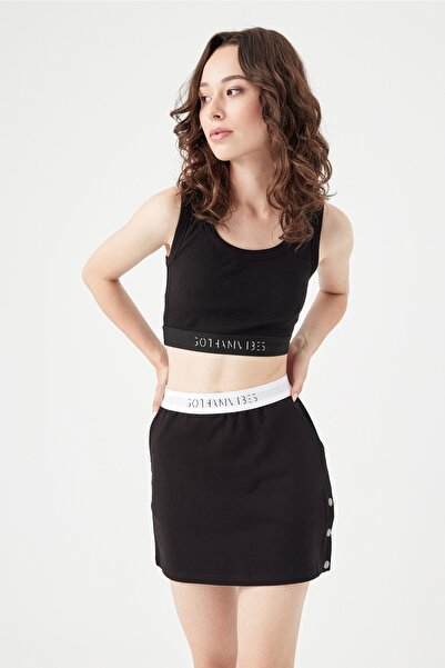 gothamvibes بوستير نسائي برقبة مربعة باللون الأسود