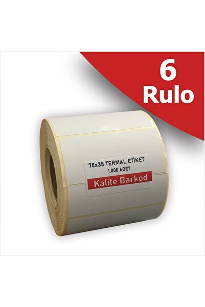 Kalite Barkod 75k35 Termalno nalepnice | 6 rolne bar kod nalepnice