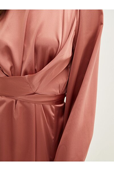 LC Waikiki Women's Dress - Crew Neck, Solid, Long Sleeve