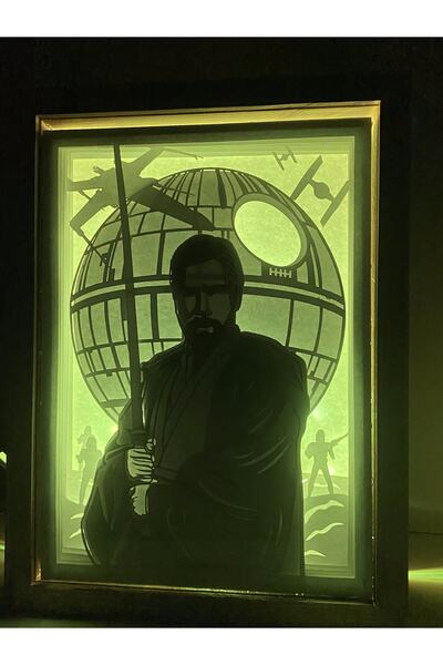 3d Gece Lambası - Light Box - Gölge Kutusu Obi-wan Kenobi