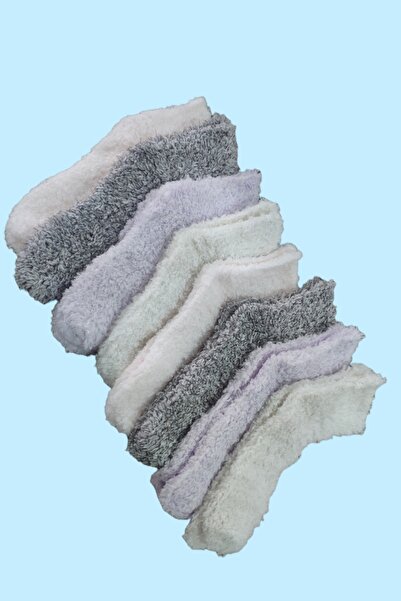 erceys 8 أزواج من جوارب النوم الفاخرة الملونة نصف محارة ويلسوفت