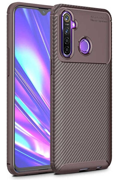 Genel Markalar Realme 6i Karbon Görünüm Negro Silikon Kılıf Kırılmaz Ekran Koruyucu