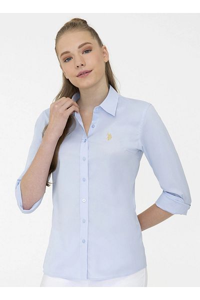 U.S. Polo Assn. Cămașă albastru deschis pentru femei