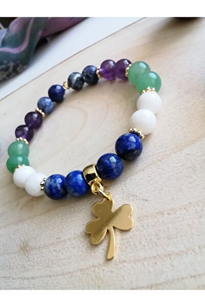 TEZAL Natural Stone Bracelet-Lapis-Aventurine-Amatist-Sodalite-Moon Stone- We...