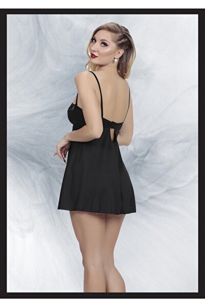 Loe Tiessi new Model Women's Mini Dress - Lace Detailed Fancy nightgown