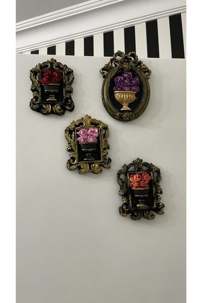 busraconcept Çiçekli Magnet Set 3 Lü , Özel Tasarım Magnet