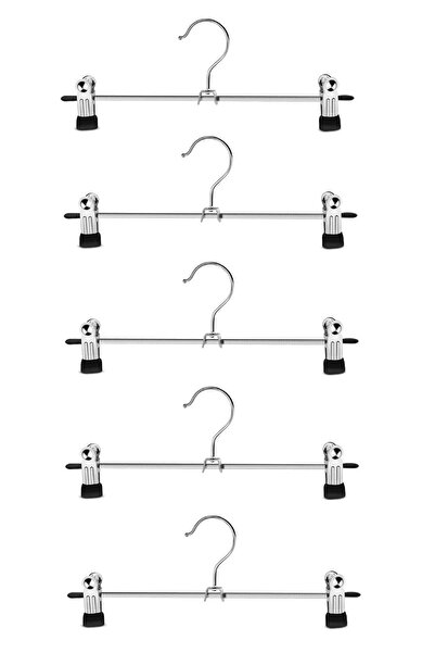 Manken İstanbul 5 Adet Yüksek Kalite Metal Mandallı Krom Kaplama Pantolon Ask...