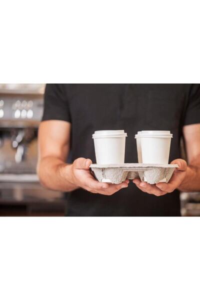 GİZPAK 4 Piece Viol Cardboard Cup Carrier 130 Pieces