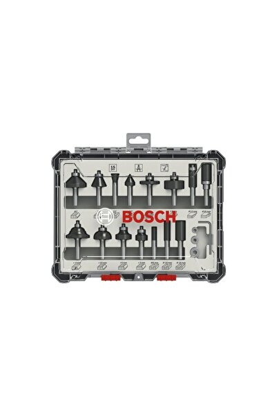 Bosch 8 Mm Saplı Profesyonel Ahşap Freze Bıçak Seti 15 Parça (2607017472)
