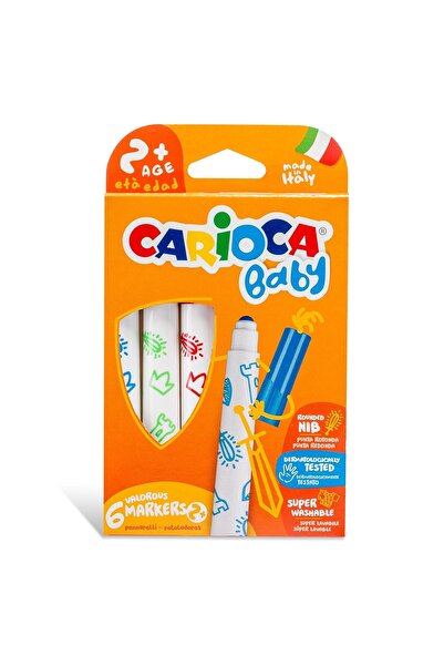 CARIOCA مجموعة أقلام تلوين من اللباد قابلة للغسل للغاية للأطفال من عمر 6 سنوا...