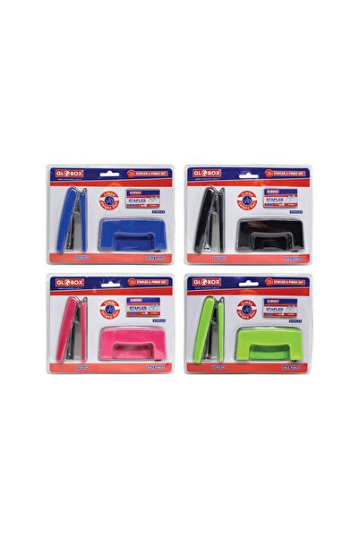 Globox Zımba Makinası + Delgeç Seti 2111 (karışık Renk)