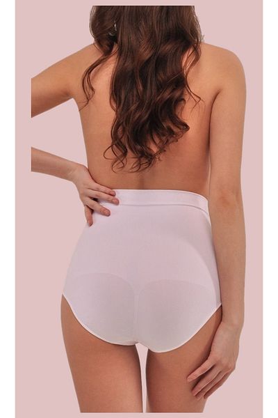 MİSTİRİK Biloba High Waist Slip Corset with Firming and Shaping Effect in White Color