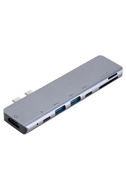 Coverzone 7 In 1 Çift Type-c (usb C) To Usb Hdmı Sd Tfkart Okuyucu Macbook Il...