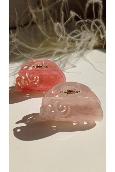 İLKYAZ Aksesuar Güllü Kemik Mandal Toka 2'li Set