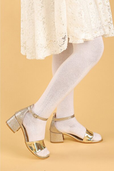 KARAMAZI 768 Ayna Kum Günlük Kız Çocuk 3 Cm Topuk Sandalet Ayakkabı