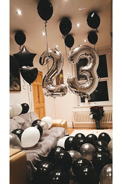 MFM Σετ μπαλόνια από ασημένιο φύλλο για πάρτι 23 ετών