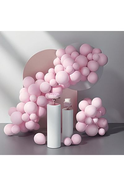 Big Party Macaron Pastel Color Pink 100 Pieces Balloons