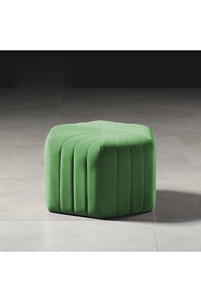 DeccoStil Çizgili Altıgen Dikişli Puf 45*45 Cm Yükseklik 45 Cm