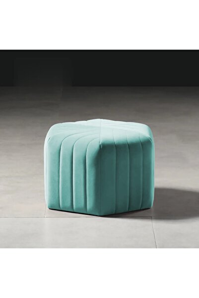 DeccoStil Çizgili Altıgen Dikişli Puf 45*45 Cm Yükseklik 45 Cm