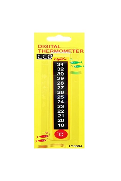 Liya Lcd Dijital Cama Yapışan Akvaryum Termometre Derecesi 13cm