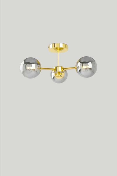 BSA LIGHTING ثريا ألانزو ذهبية 3 قطع (زجاج مدخن)