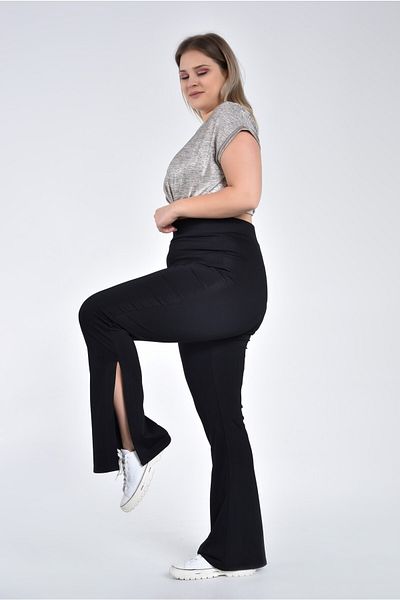Curvy Trend High Waist Slit Flared Leg Leggings