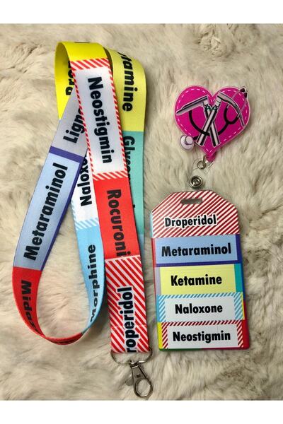 Hediyebum Set de frânghie pentru gât cu tematică pentru anestezie, yoyo și su...