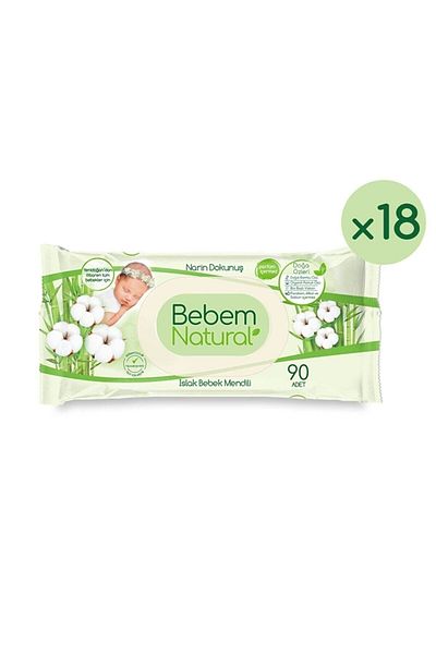 Bebem Natural مناديل مبللة للأطفال حساسة الملمس 18 قطعة * 1620 ورقة