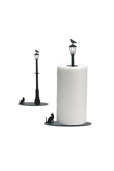 Shopdekorasyon Държач за кухненска хартия Bird and Cat - Метален държач за салфетки