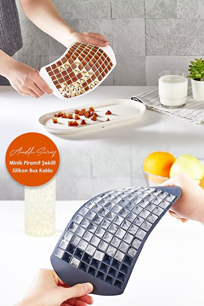 Anadolu Saray Çarşısı Minik Piramit Şekilli Silikon Buz Kalıbı Mini Buz Kalıb...