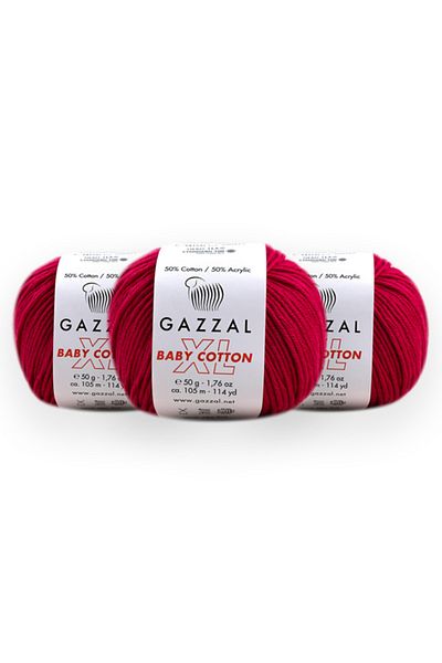 Gazzal Baby Cotton Xl 50 gr 3 Pack Amigurimi Punch Πλεκτό Χέρι Νήμα Taka Yarn 3415 Xl
