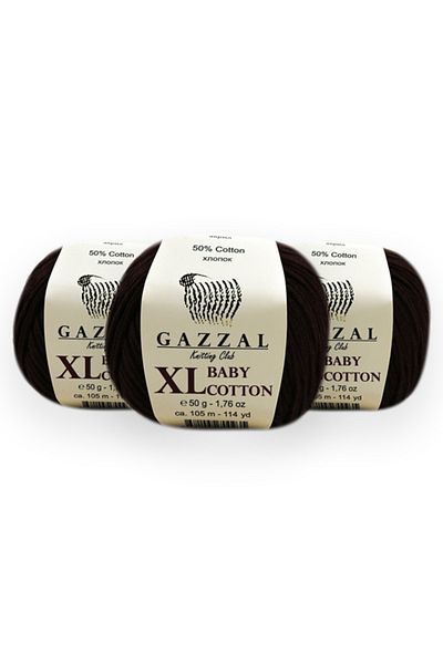 Gazzal Baby Cotton Xl 50 gr 3 Pack Amigurimi Punch Πλεκτό Χέρι Κλωστή Taka Yarn Brown (3436 XL)