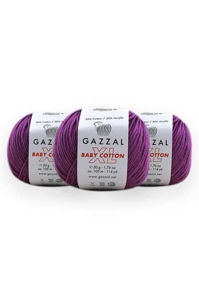 Gazzal Baby Cotton Xl 50 Gr 3 Pack Amigurimi Punch Πλεκτό Χέρι Κλωστή Taka Yarn (3414 Xl)