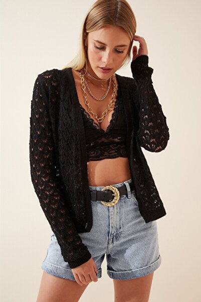 Mrt Cardigan negru ajurat