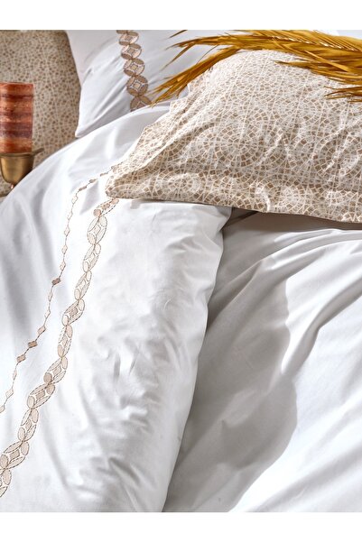 Cotton Box Ράνφορς Μάτζεστικ Διπλό Σετ παπλωματοθήκης Ίνες Μπεζ