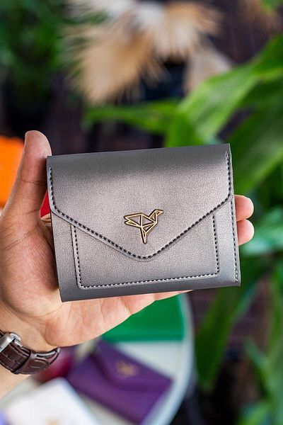 Garbalia Anthracite Mini Women's Wallet - Vegan Leather, Plenty of Card Holder, Coin with Compartments