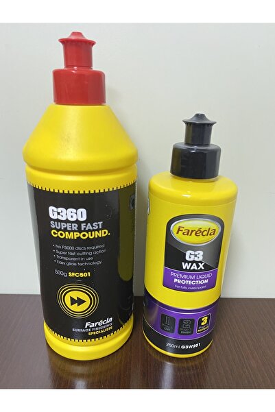 Farecla Kalın Çizik Uyumlu  Giderici Pasta Cila Set - 4 G360 Ve G3 Wax