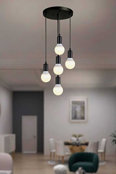 BSA LIGHTING Çisem 5'li Siyah Sarkıt Avize