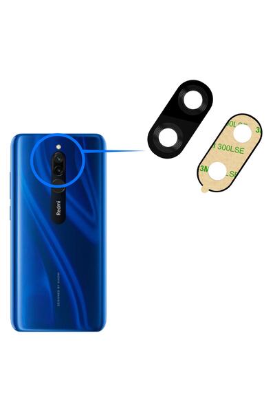 FLAGEN Xiaomi Redmi 8 Compatible Rear Camera Glass Lens with Adhesive