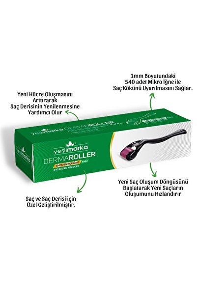 yeşilmarka Dermaroller- Saç Için Özel Dermaroller- Serumun Etkisini Artırmaya Yardımcı- Ergonomik
