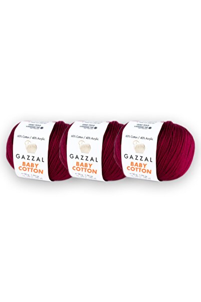 Gazzal قطن أطفال 50 جرام 3 عبوات أميجوريمي خيوط حياكة يدوية تاكا (3442)