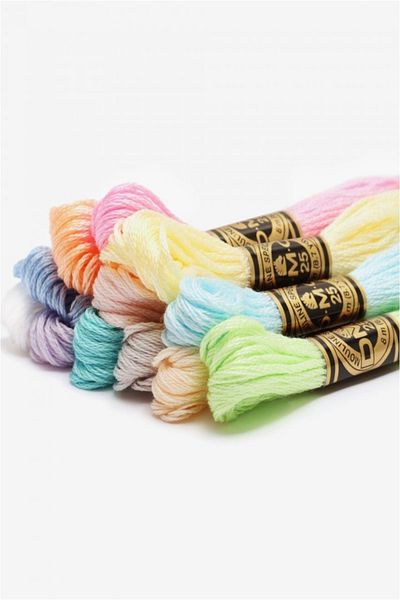Dmc Muline Yarn Set Pastel Colors 12 Pieces