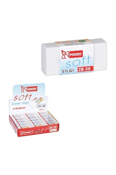 Mikro Soft 2b-30 Beyaz Silgi (30 Lu Kutu)