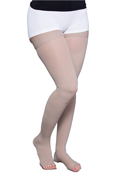 ORLEX Diz Üstü Silikonlu Çorabı ccl Iı / 23-32 Mm.hg - Orta Basınç Açık Burun...