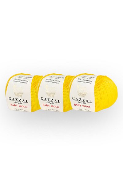 Gazzal Baby Wool 50 Gr 3 Pack Merino Wool Πλεκτό Χέρι Κλωστή Taka Yarn (812)