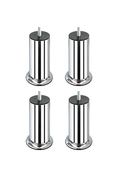 k karaaliler Vidalı Baza Koltuk Dolap Metal Ayak 3/8 Diş 12 Cm 4 Adet