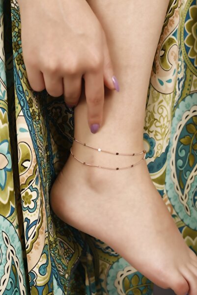 Lia Berto Kadın Rose Zincir Model 925 Ayar Gümüş Halhal